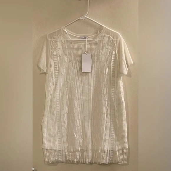 ZARA‎ COLLECTION Sheer Lace Top in Cream - Picture 1 of 7